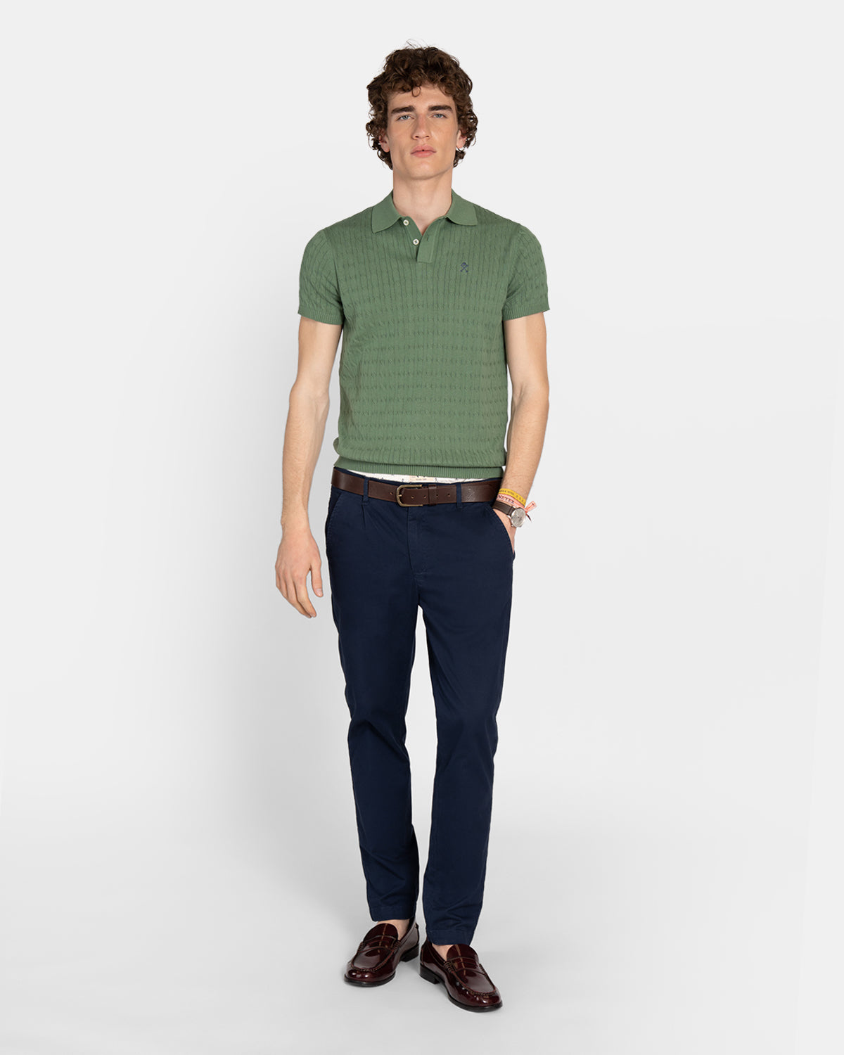 POLO CABLE KNIT