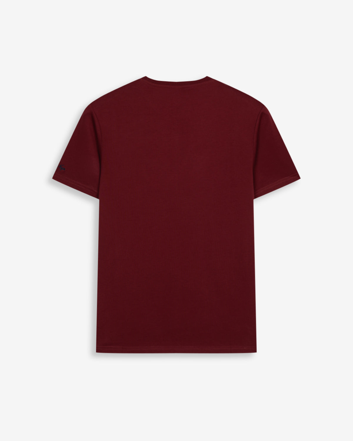 Camiseta PARADISE de Harper & Neyer en burdeos, vista trasera lisa con bordado en la manga