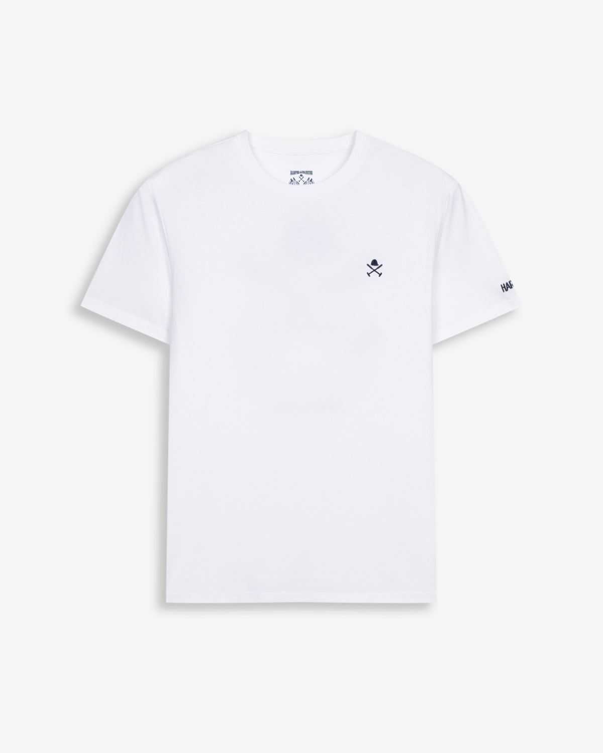 Camiseta RANGER de Harper & Neyer en algodón blanco, bodegón frontal con emblema en el pecho