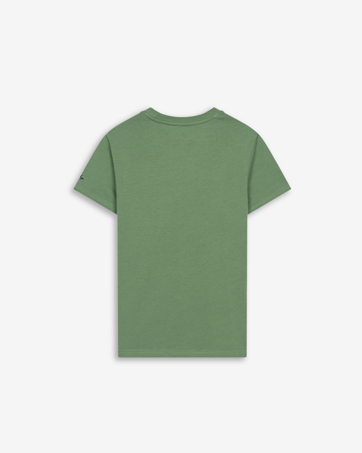 Camiseta RETRO KIDS verde salvia de Harper & Neyer, vista trasera en algodón 100% con cuello redondo