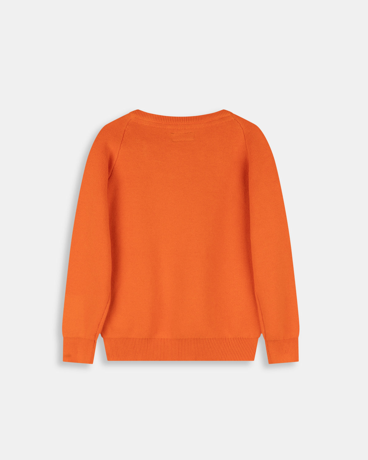 Jersey infantil naranja de Harper & Neyer, bodegón trasero con punto liso y remate acanalado