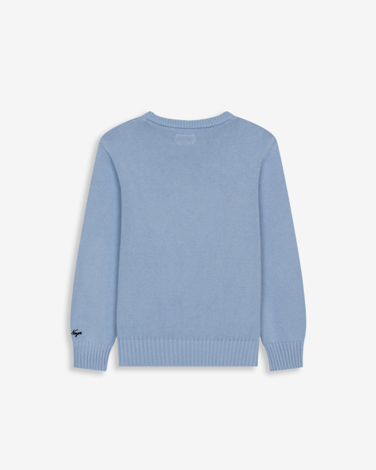 Jersey VERMONT KIDS azul cielo de Harper & Neyer, vista trasera en algodón con cuello redondo