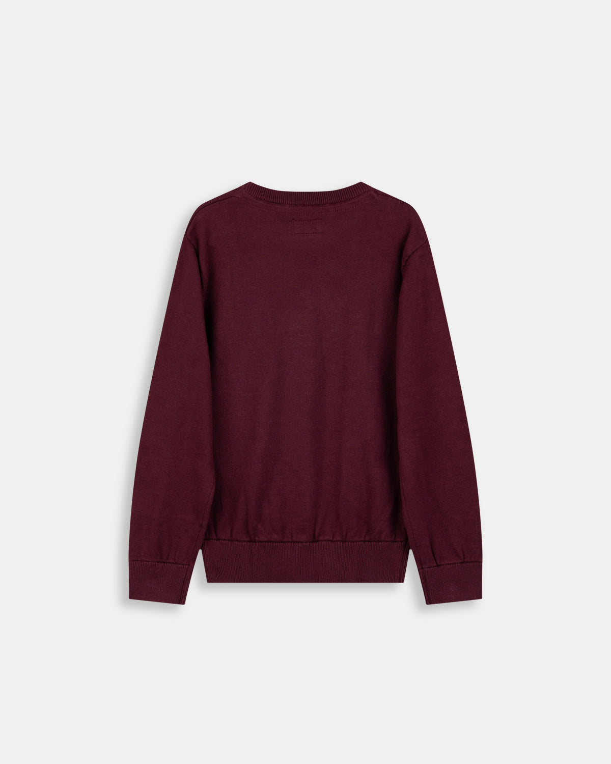 Jersey infantil burdeos de Harper & Neyer, bodegón trasero con punto liso