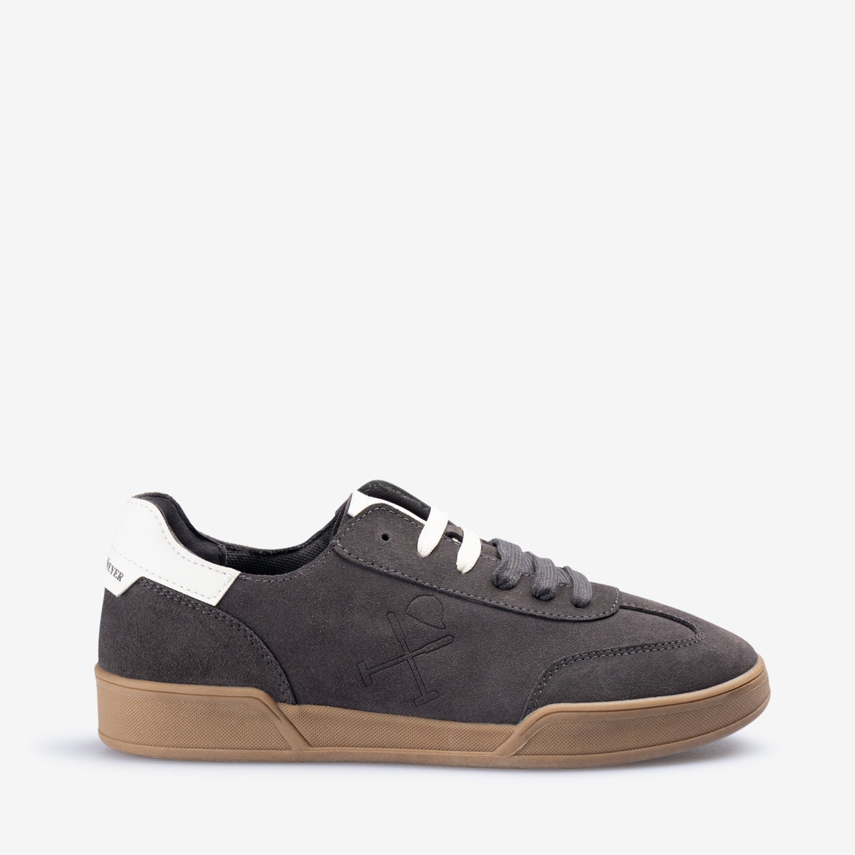Sneaker ROCHESTER de Harper & Neyer en serraje antracita, perfil exterior con logo lateral en relieve
