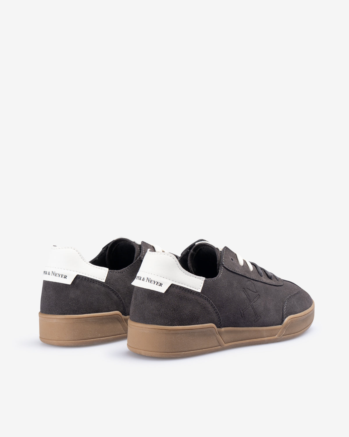 Sneaker ROCHESTER de Harper & Neyer en antracita, vista trasera con refuerzo en contraste y logotipo grabado