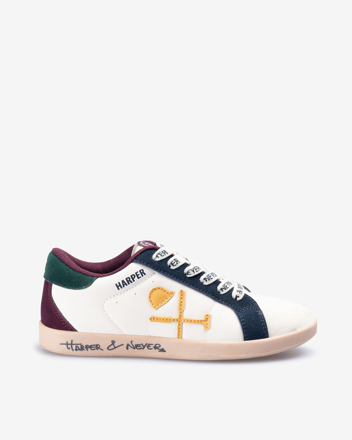 Sneaker SUPERBOWL KIDS de Harper & Neyer en azul marino, perfil lateral con suela voluminosa blanca