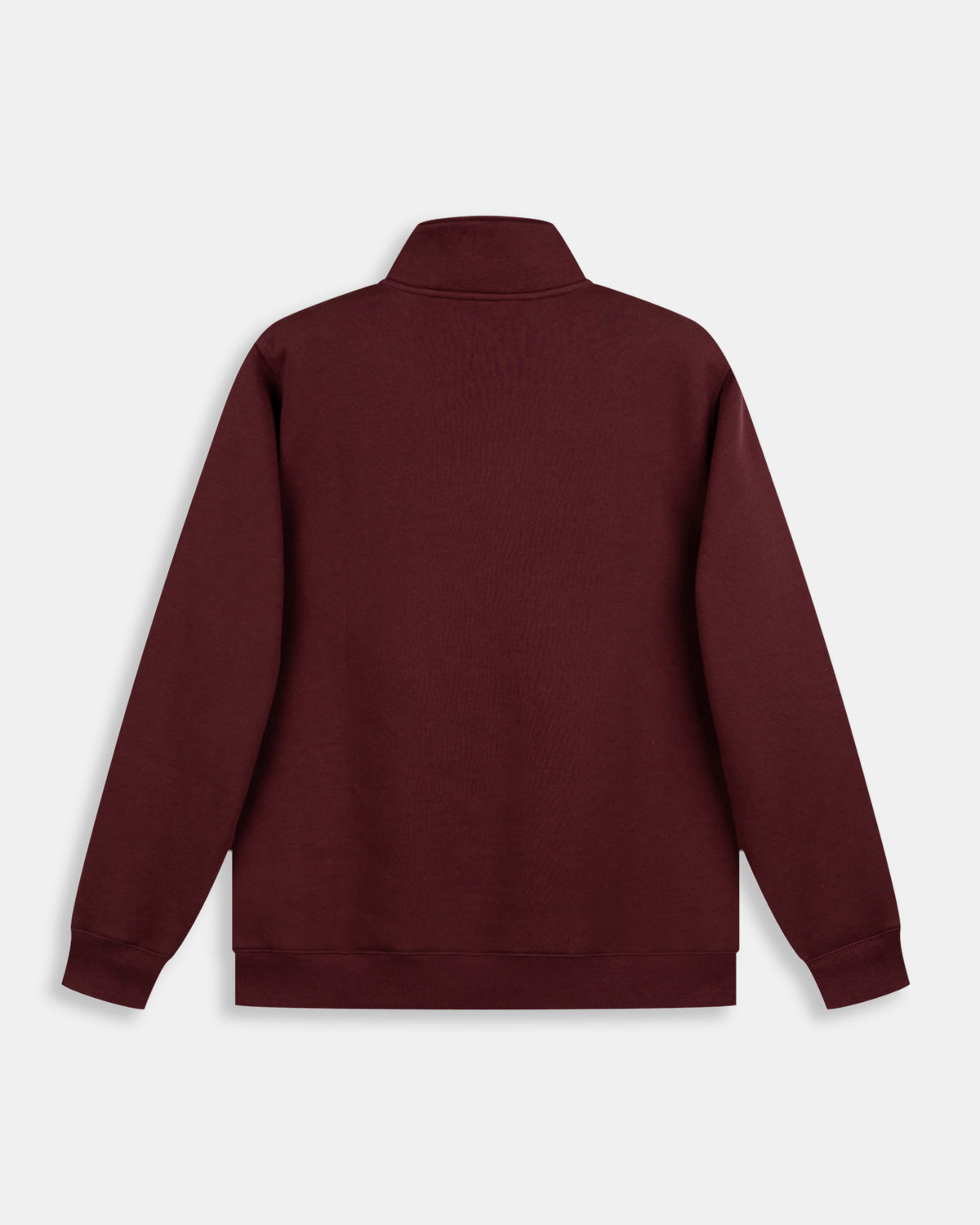 Sudadera Half-Zip Maryland de Harper & Neyer en burdeos, bodegón trasero en felpa de mezcla de algodón
