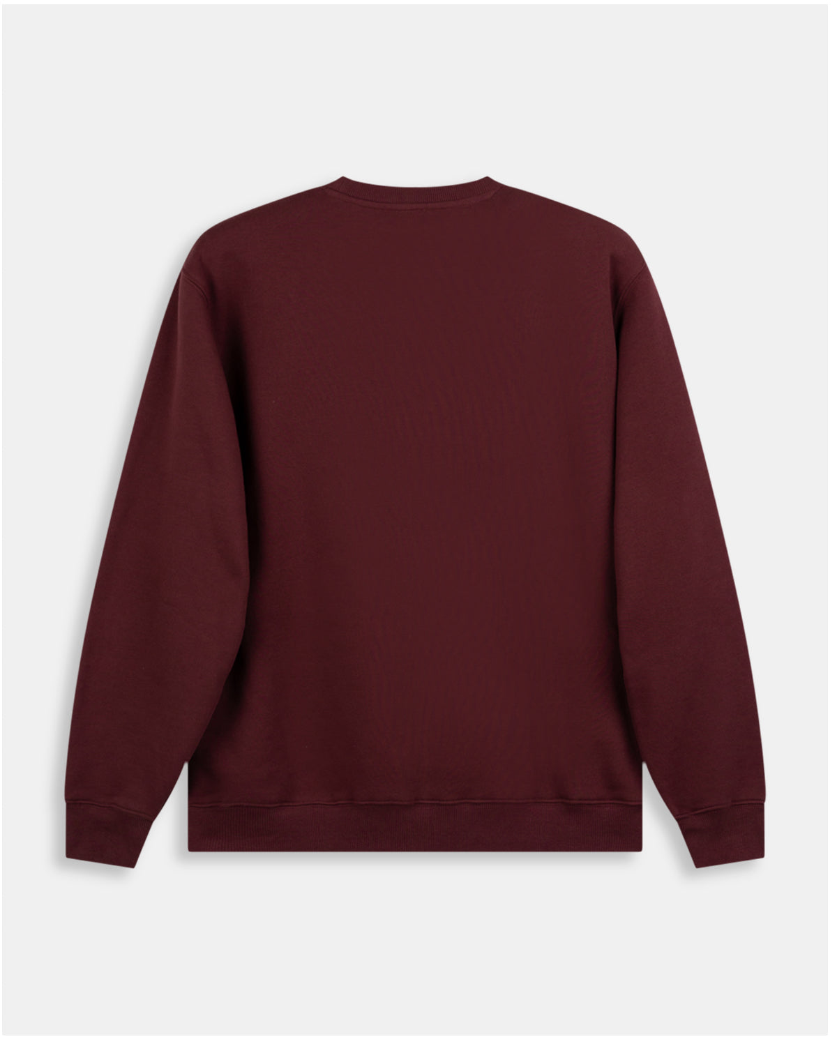 Sudadera New England de Harper & Neyer en burdeos, bodegón trasero en felpa de algodón cien por cien