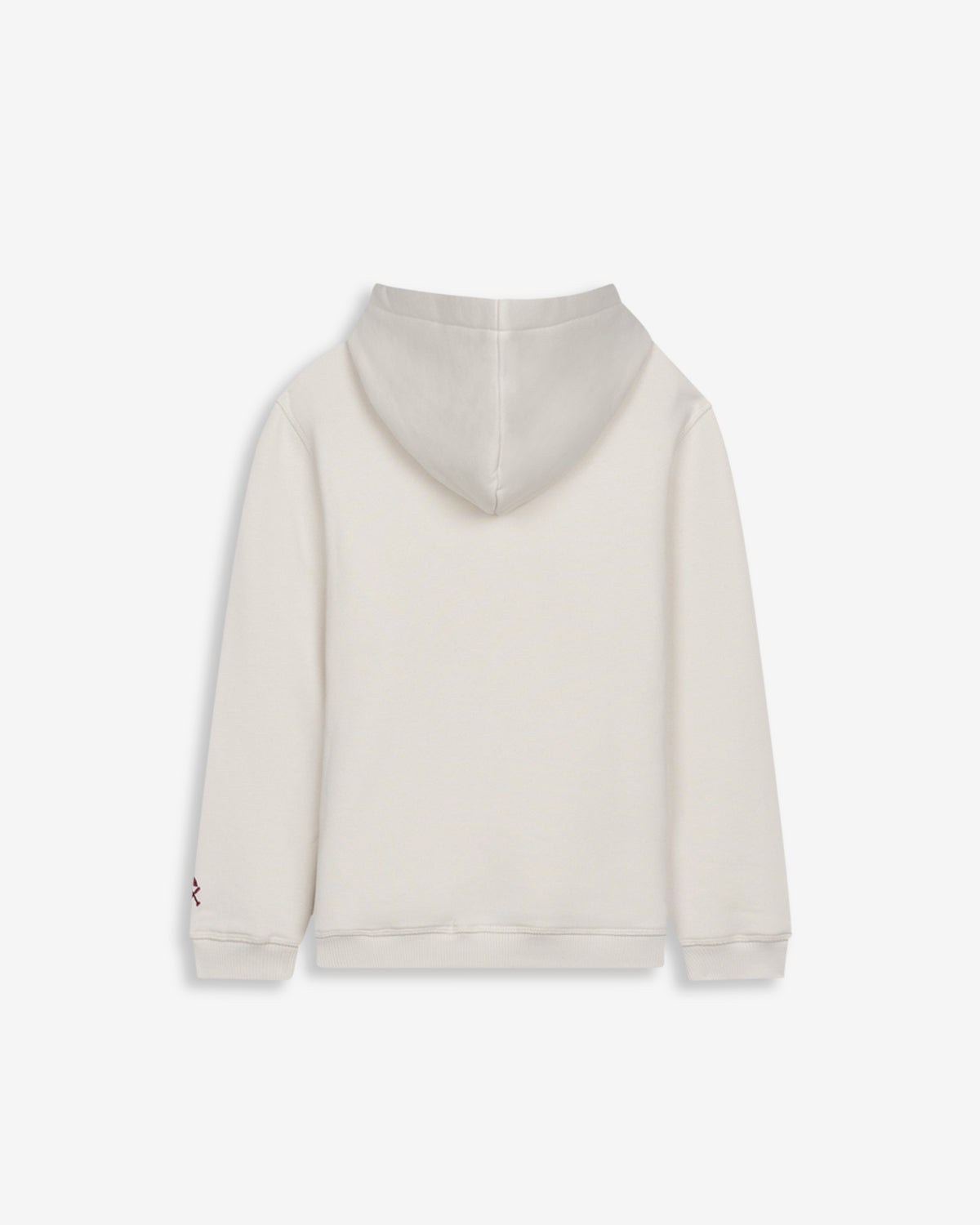 Sudadera RETRO HOODIE KIDS de Harper & Neyer en algodón crudo, vista trasera con capucha y ribetes canalados
