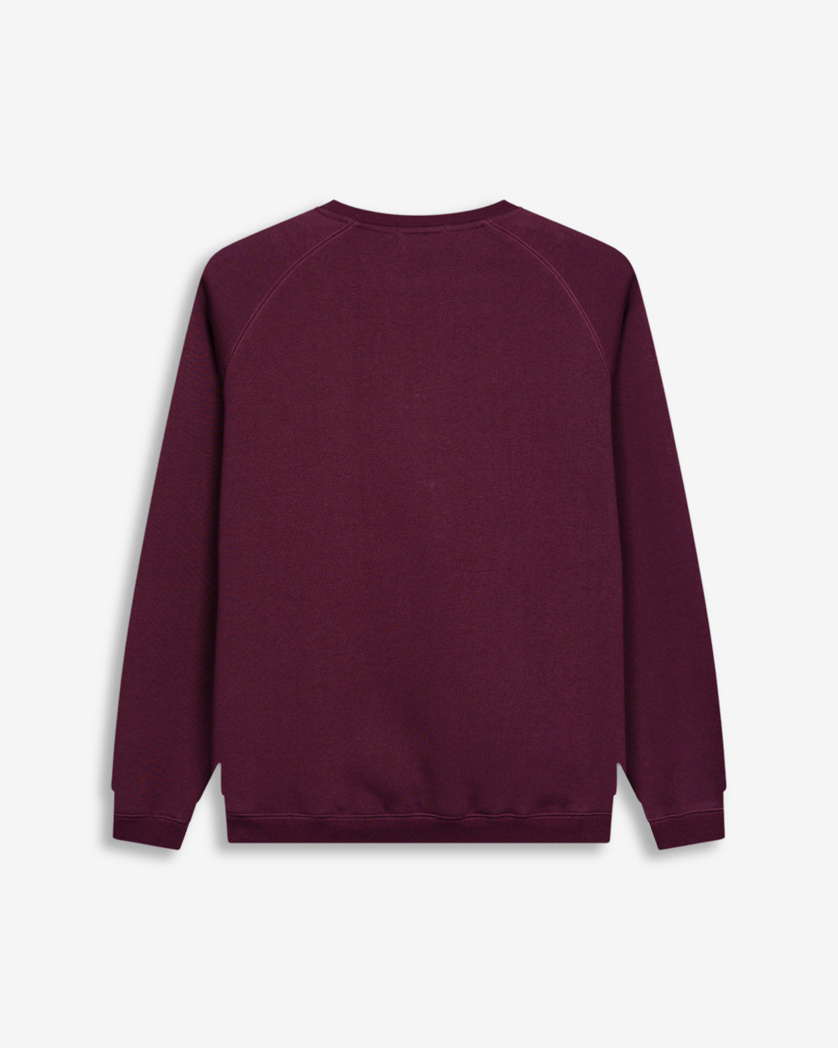 Sudadera VICTORY en algodón burdeos de Harper & Neyer, bodegón trasero con espalda lisa y manga ranglan