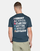 Camiseta Apres Surf azul hombre - detalle estampado trasero Hangout Harper & Neyer