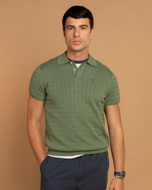 KNIT CABLE POLO