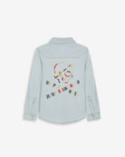 Camisa Denim KIDS en denim claro de Harper & Neyer, vista trasera con canesú vaquero y puños abotonados