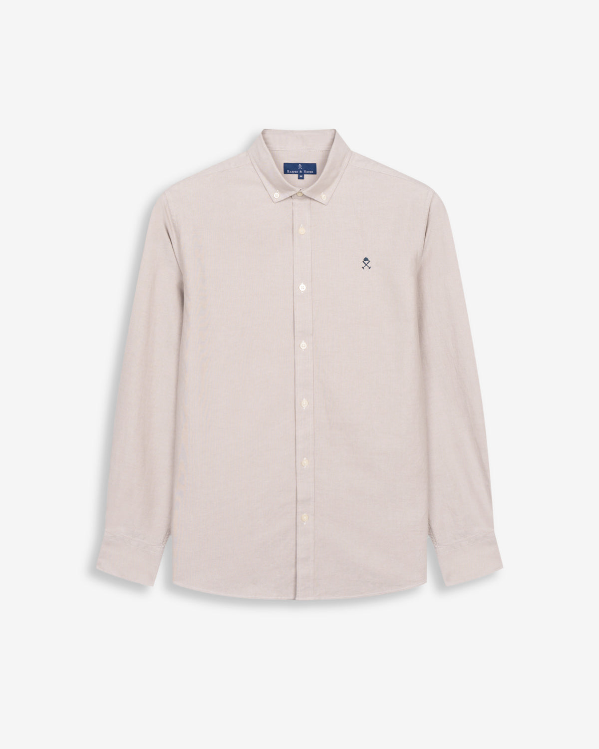 Camisa oxford ICON COLORS de Harper & Neyer en beige tostado, packshot frontal sobre fondo blanco