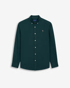 Camisa oxford ICON COLORS de Harper & Neyer en verde botella, packshot frontal sobre fondo blanco