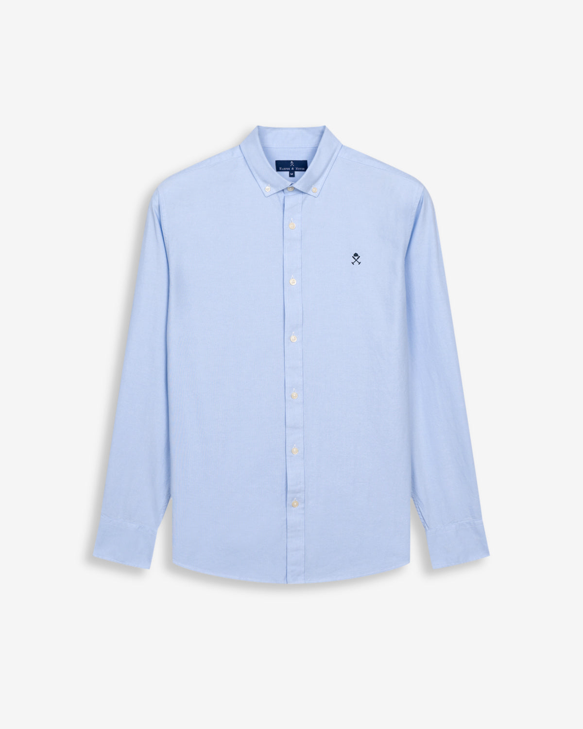 Camisa ICON oxford de Harper & Neyer en azul claro, packshot frontal sobre fondo blanco
