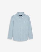Camisa MEDITERRANEO KIDS a rayas verticales verde salvia y blanco de Harper & Neyer, vista frontal