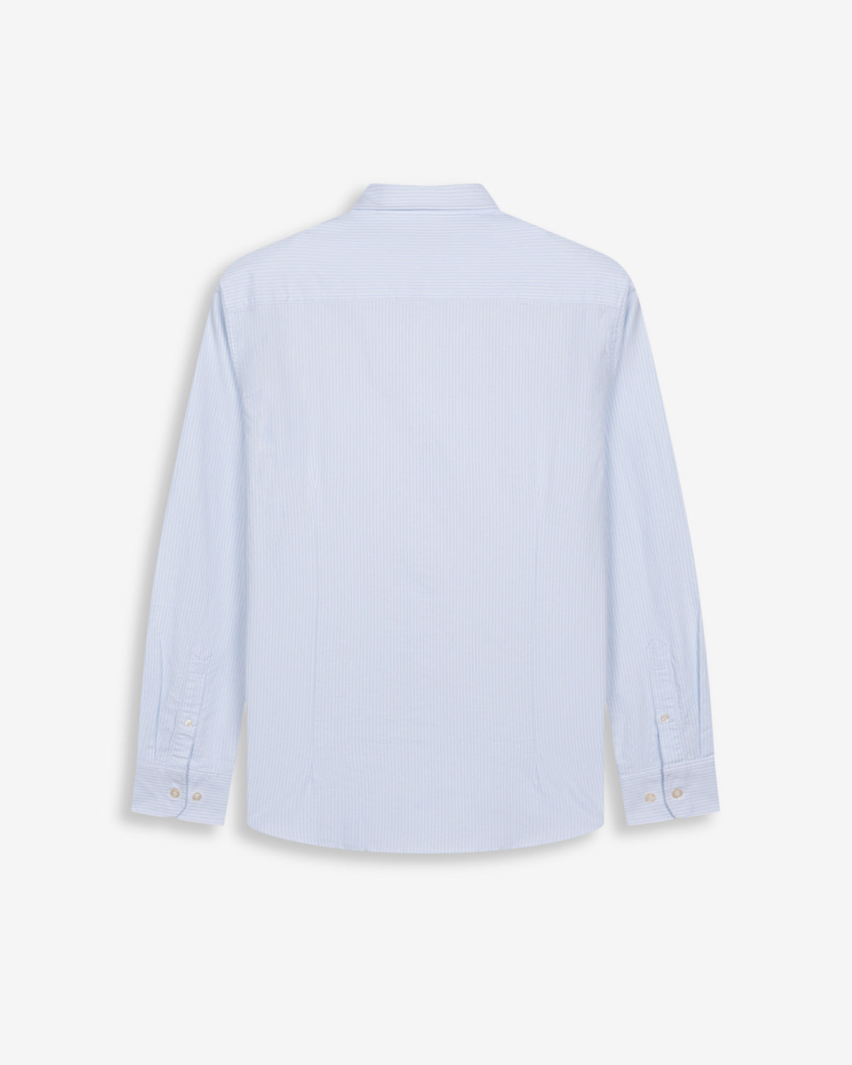 Camisa MEDITERRANEO a rayas azul claro de Harper & Neyer, packshot trasero con canesú y puños abotonados