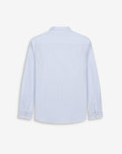Camisa MEDITERRANEO a rayas azul claro de Harper & Neyer, packshot trasero con canesú y puños abotonados