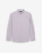 Camisa MEDITERRANEO de Harper & Neyer a rayas granate, packshot frontal sobre fondo blanco