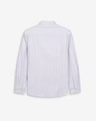 Camisa MEDITERRANEO a rayas grises de Harper & Neyer, packshot trasero con canesú y puños abotonados