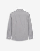 Camisa North Sea de Harper & Neyer de rayas azul marino, vista trasera con canesú y puños abotonados