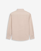Camisa North Sea de Harper & Neyer de rayas camel, vista trasera con canesú y puños abotonados
