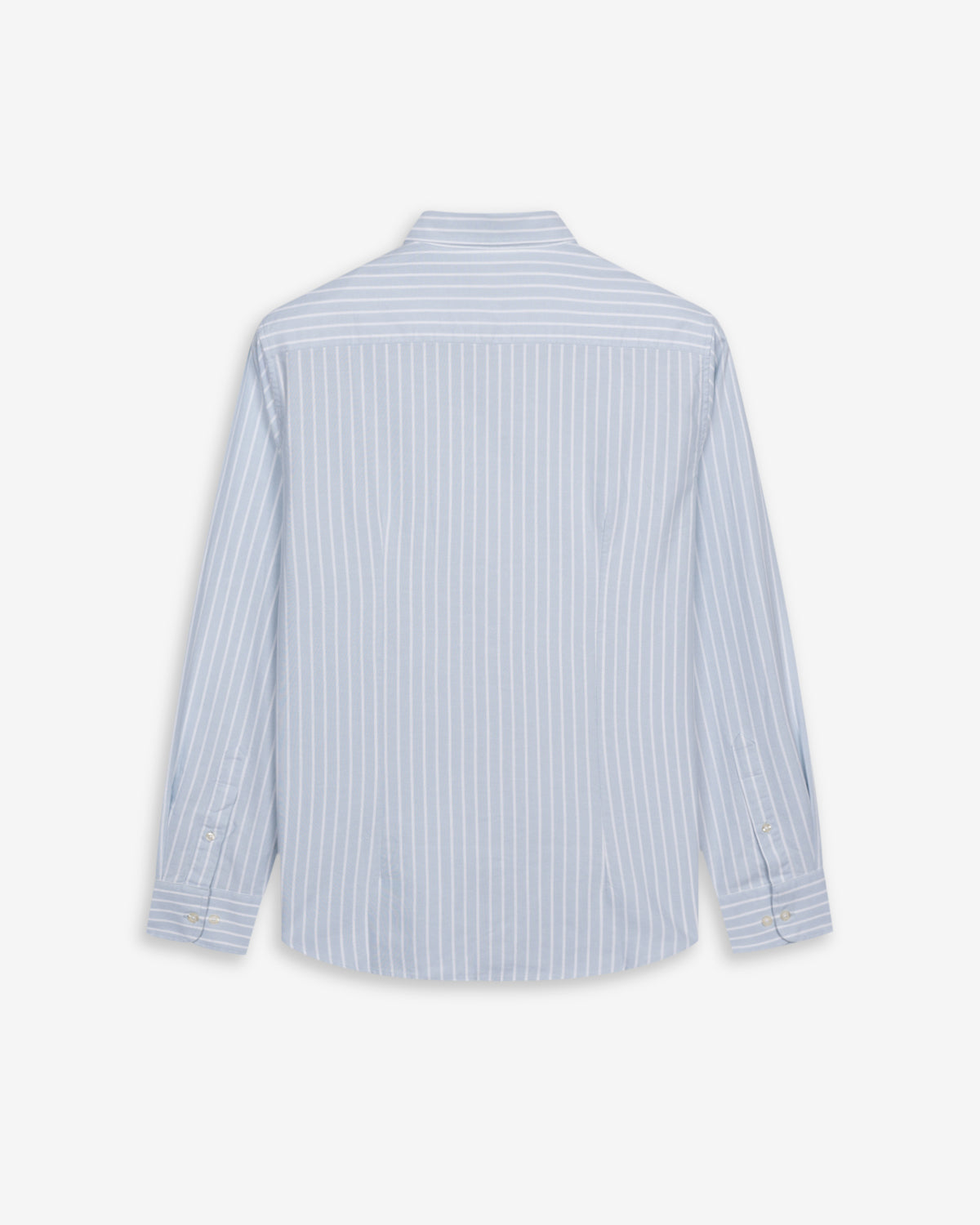 Camisa SHORELINE ELITE a rayas anchas azul claro de Harper & Neyer, packshot trasero con canesú y puños