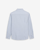 Camisa SHORELINE ELITE a rayas anchas azul claro de Harper & Neyer, packshot trasero con canesú y puños