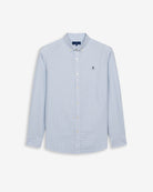 Camisa Vichy de Harper & Neyer de cuadros azul cielo, cuello button down y logo bordado, vista frontal