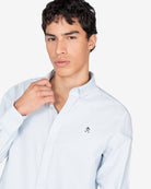 Camisa Vichy de Harper & Neyer de cuadros azul cielo con cuello button down, look preppy