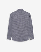Camisa Vichy de Harper & Neyer de cuadros azul marino, vista trasera con canesú y puños abotonados