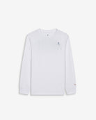 Camiseta EVERGREEN KIDS de manga larga en algodón blanco de Harper & Neyer, vista frontal con logo bordado