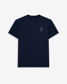 Camiseta GOLDEN STATE de Harper & Neyer en azul marino, vista frontal con icono de casco y mazos de polo