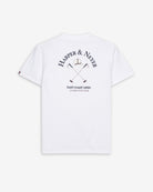 Camiseta GOLDEN STATE de Harper & Neyer en algodón blanco, bodegón trasero con estampado en azul marino