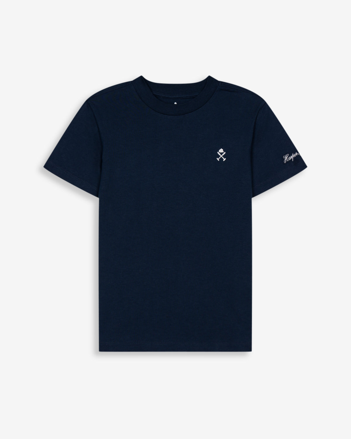 Camiseta ICON KIDS azul marino de Harper & Neyer, vista trasera en algodón 100% con cuello redondo