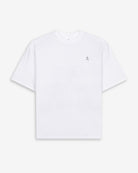 Camiseta LIVERPOOL de Harper & Neyer en algodón blanco, bodegón frontal con emblema multicolor en el pecho