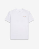 Camiseta MICHIGAN de Harper & Neyer en algodón blanco, bodegón frontal con logo Harper en el pecho