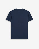 Camiseta NEW ENGLAND en algodón azul marino de Harper & Neyer, bodegón trasero con espalda lisa