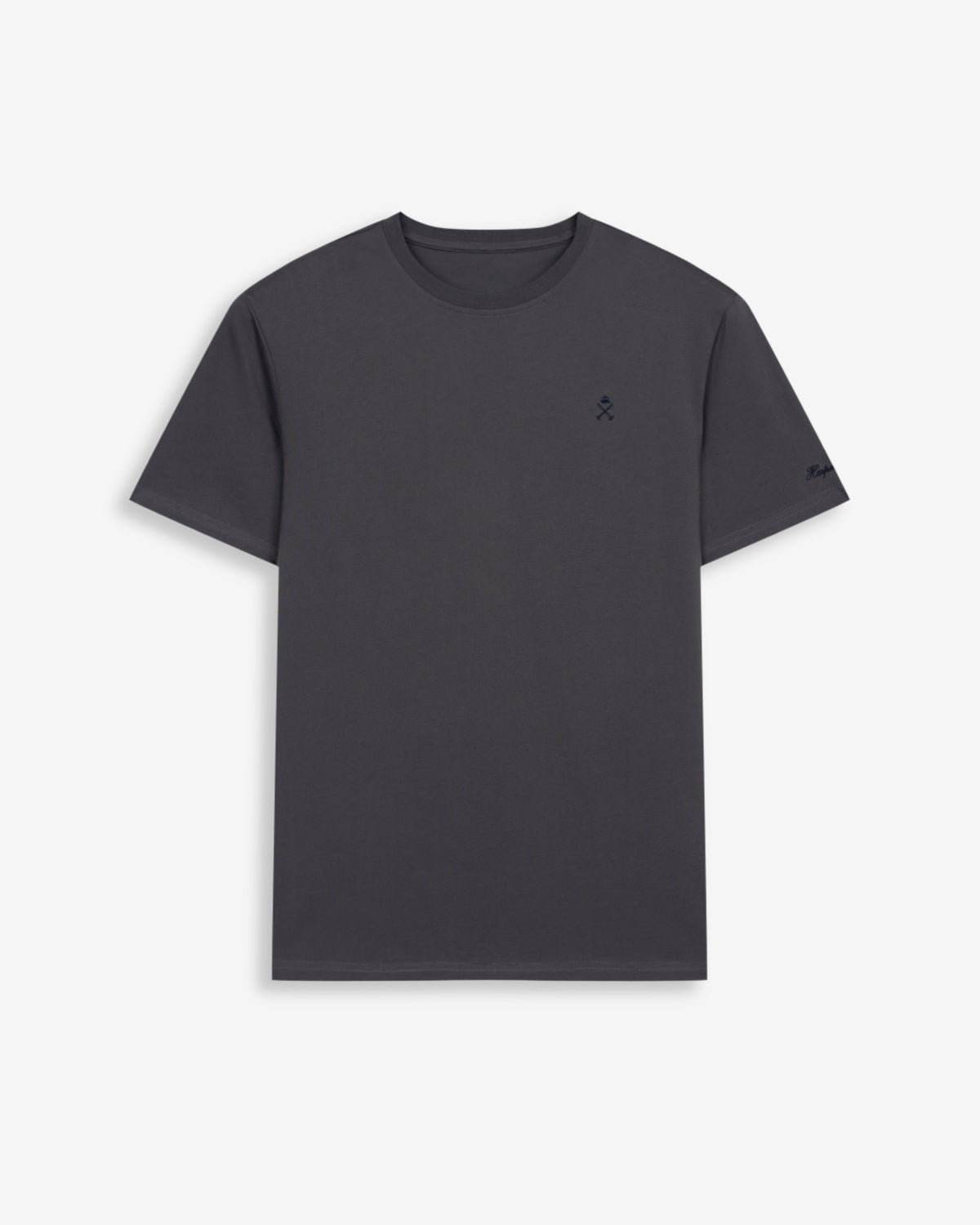Camiseta PARADISE de Harper & Neyer en antracita, vista frontal con logo bordado tono sobre tono
