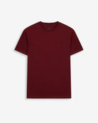 Camiseta PARADISE de Harper & Neyer en burdeos, vista frontal con logo bordado en azul marino