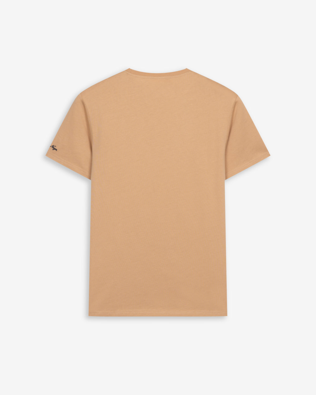 Camiseta PARADISE de Harper & Neyer en camel, vista trasera lisa con bordado en la manga