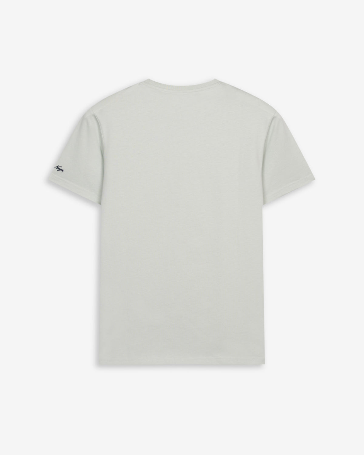 Camiseta PARADISE de Harper & Neyer en gris perla, vista trasera lisa con bordado en la manga