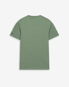 Camiseta PARADISE de Harper & Neyer en verde salvia, vista trasera lisa con bordado en la manga