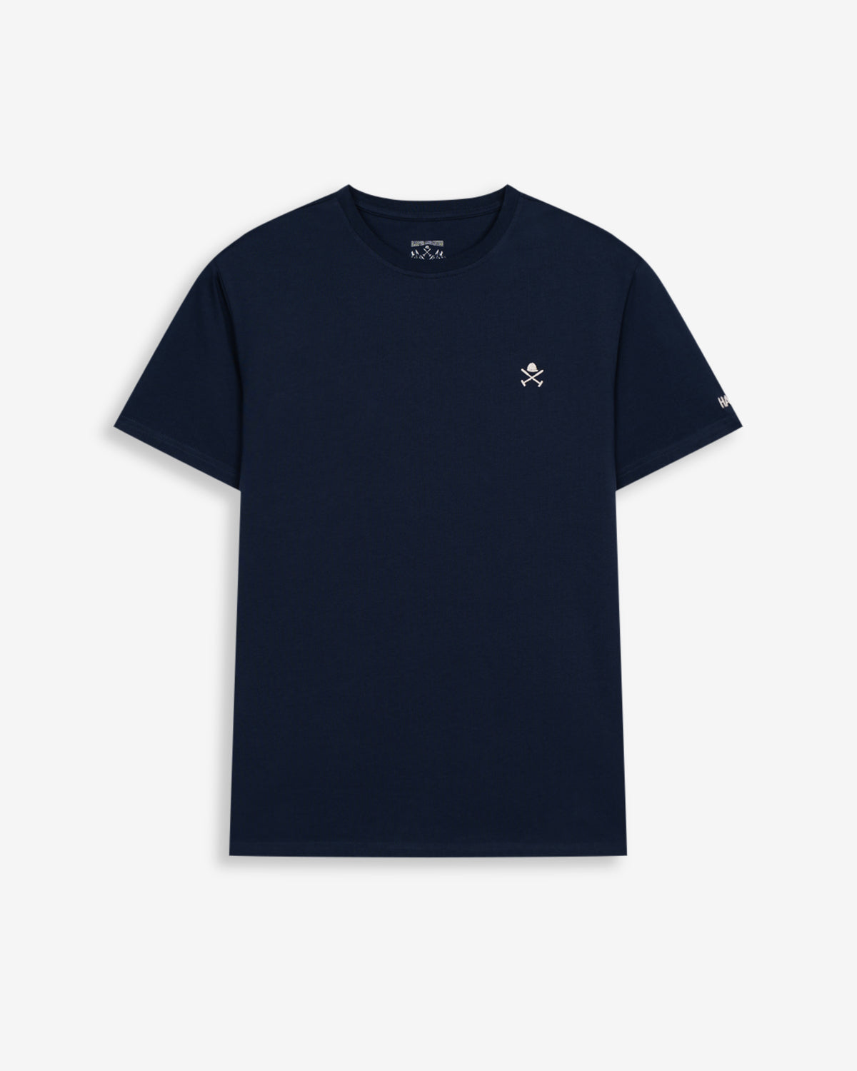 Camiseta RANGER de Harper & Neyer en algodón azul marino, bodegón frontal con emblema en el pecho