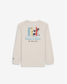 Camiseta SNOWDRIFT KIDS crudo de Harper & Neyer, vista trasera con ilustración de oso polar y esquís Ski Preppy Club