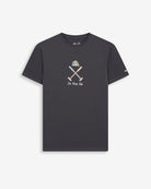 Camiseta VERMONT de Harper & Neyer en antracita, vista frontal con bordado Ski Preppy Club en tonos pastel