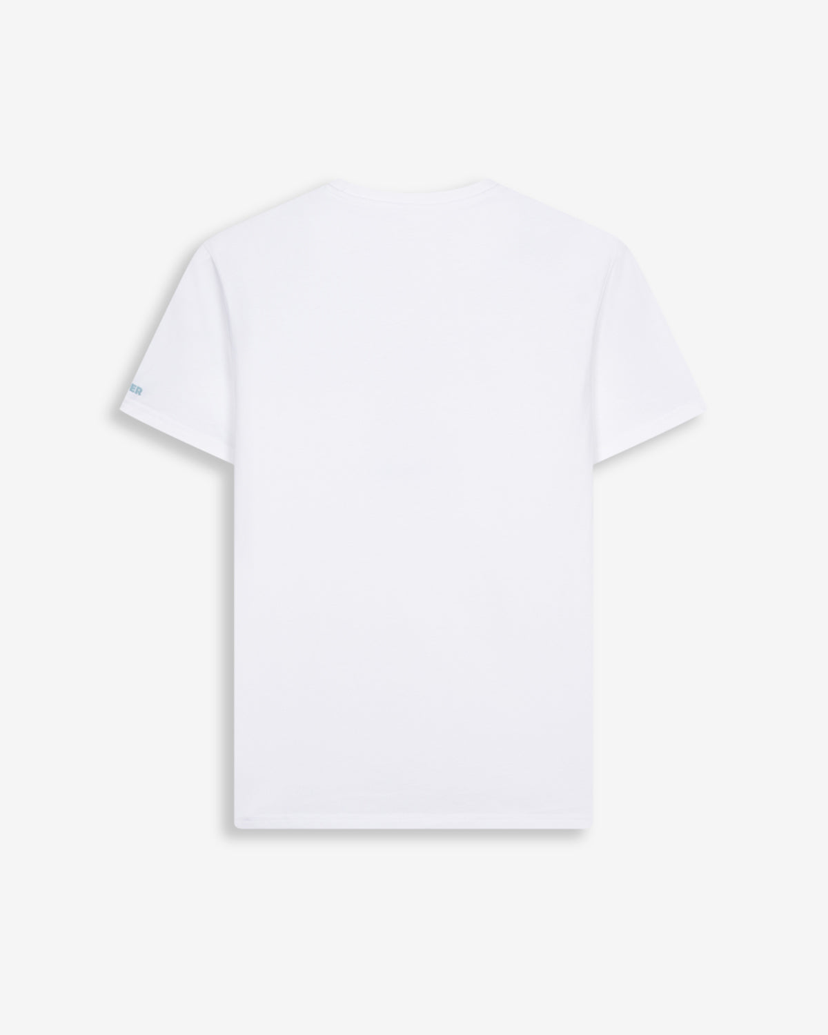 Camiseta VERMONT de Harper & Neyer en blanco, vista trasera lisa con bordado en la manga