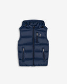 Chaleco acolchado GALWAY KIDS de Harper & Neyer en azul marino, vista frontal con cremallera y logo