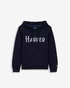 Jersey HOOPER KIDS de Harper & Neyer en punto azul marino, vista frontal con el nombre bordado en crudo